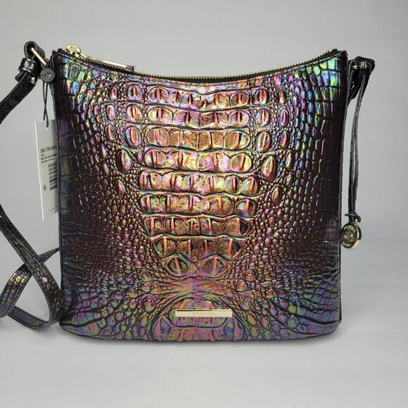 BRAHMIN Katie Black Pearl Ombre Melbourne Crossbody Purse Hologram NWT - Picture 2 of 11